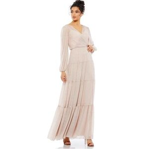 mac duggal 49514 Long, Blush Gown, Dress. Formal, Wedding, Party Sz 12